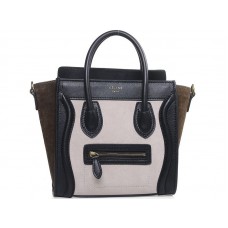 Celine Bagaj Mini Tote din piele de vițel bej deschis/întoarsă, măsliniu