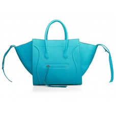 Geantă Celine Luggage Phantom Square Tote Bag Turcoaz