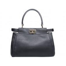 Geantă Fendi Iconic Mini Peekaboo din piele neagră