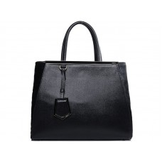 Geantă tote Fendi 2jours din piele de vițel neagră cu blană