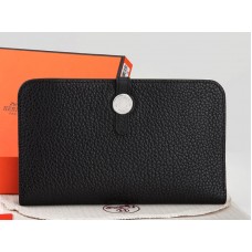Portofel combinat Hermes Dogon Togo original din piele negru