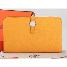 Portofel combinat Hermes Dogon Togo original din piele galben