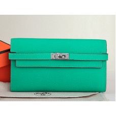 Portofel lung Hermes Dogon Togo original din piele Kelly verde