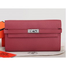 Portofel lung Hermes Dogon Togo original din piele Kelly, culoare prună