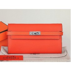 Portofel lung Hermes Epsom Original Calfskin Kelly portocaliu