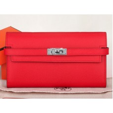 Portofel lung Hermes Epsom Original Calfskin Kelly roșu