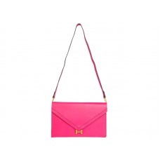 Geantă Hermes Pilot Envelope Clutch roz aprins cu accesorii aurii