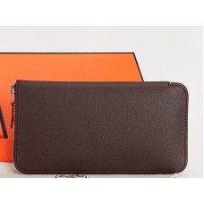 Portofel Hermes cu fermoar, original Epsom Calfskin Chocolate