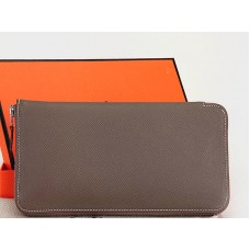 Portofel cu fermoar Hermes Original Epsom Calfskin Khaki închis