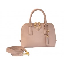 Geantă Prada Saffiano din piele cu mâner superior mini roz pal