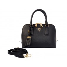 Geantă Prada Saffiano din piele cu mâner superior mini neagră