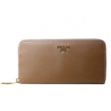 Portofel Prada Saffiano Zippy Maro Deschis