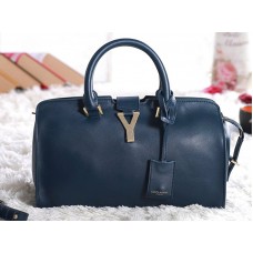 Yves Saint Laurent Geantă de damă din piele Cabas Chyc Original, albastru închis