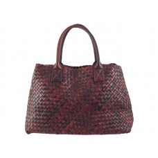 Bottega Veneta Barcelona Cabat Roșu și Negru