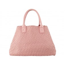 Bottega Veneta Barcelona Cabat Cu Cusături Roz Deschis