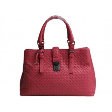 Geanta Bottega Veneta Roma Intrecciato din piele rosie