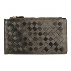 Portofel Bottega Veneta Intrecciato din piele Nappa cu fermoar, gri