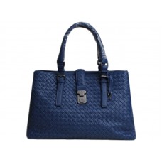 Geanta Bottega Veneta Roma Intrecciato din piele Albastru închis