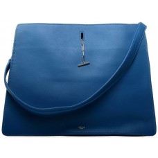 Geantă de umăr Celine din piele de vițel albastră