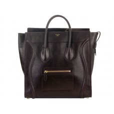 Celine Bagaj Mare Tote În Piele De Vițel Chocolate
