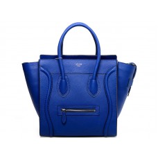 Celine Bagaj Mediu Tote din Piele de Vițel Albastru Regal