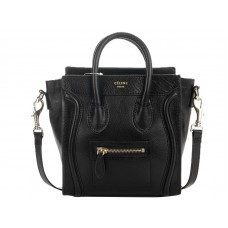 Celine Bagaj Mini Tote din piele de vițel neagră