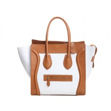 Celine Bagaj Mediu Tote din Piele de Vițel Camel/Alb