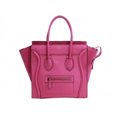 Celine Bagaj Mediu Tote din Piele de Vițel Roz Fluorescent