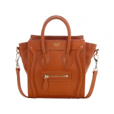 Celine Bagaj Mini Tote din piele de vițel portocalie