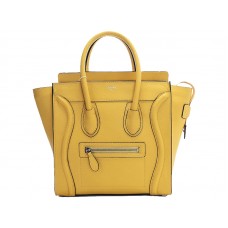 Celine Bagaj Mini Tote din piele de vițel galben