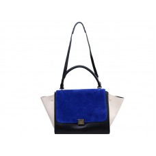 Geantă de umăr Celine Trapeze din piele de vițel multicoloră, albastru regal