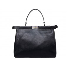 Geantă Fendi Peekaboo din piele de vițel neagră