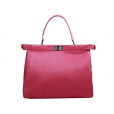 Geantă Fendi Peekaboo din piele de vițel roz aprins
