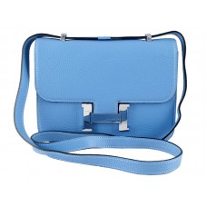 Geantă de umăr Hermes Constance 23 Togo din piele albastră