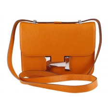 Geantă de umăr Hermes Constance 23 Togo din piele portocalie