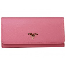 Portofel Prada Saffiano din piele roz închis