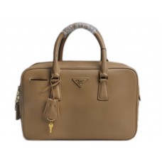 Geantă Prada Saffiano din piele de vițel cu mâner superior bej