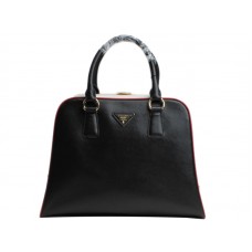 Geantă Prada Saffiano cu mâner superior înrămată, neagră