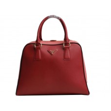 Geantă Prada Saffiano cu mâner superior înrămată, roșie