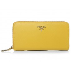 Portofel Prada Saffiano Zippy Galben