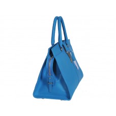 Geanta mare din piele Yves Saint Laurent Cabas Chyc Albastru