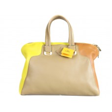 Geantă tote convertibilă Fendi Tricolor Chameleon primăvară-vară 2012, bej/galben/portocaliu