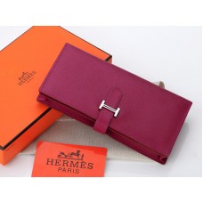 Geantă Hermes Epsom Original Calfskin Bearn Japonaise Bi-Fold Violet Red