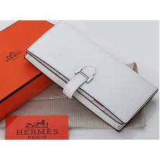 Portofel Hermes Epsom Original din piele de vițel Bearn Japonaise cu pliere, alb
