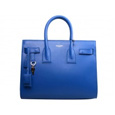 Tote Yves Saint Laurent Sac Du Jour din piele originală, albastru electric