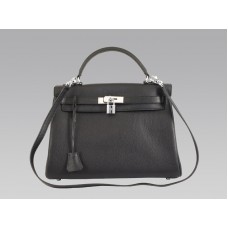 Geantă Hermes Kelly 32cm Togo Leather Clemence Neagră