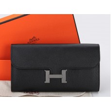 Portofel lung Hermes Epsom Original Calfskin Constance negru