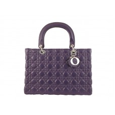 Geantă Dior mare din piele de miel, violetă