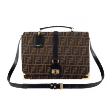 Geantă Fendi Classico No.1 În Zucca Brown