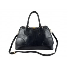Geantă Prada din piele de căprioară strălucitoare cu mâner superior, neagră